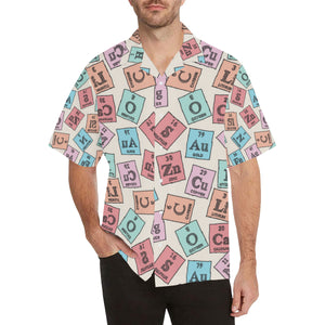 Chemistry Periodic Table Pattern Print Design 02 Men's All Over Print Hawaiian Shirt (Model T58)