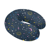 space pattern with planets, comets, constellations U-Shaped Travel Neck Pillow
