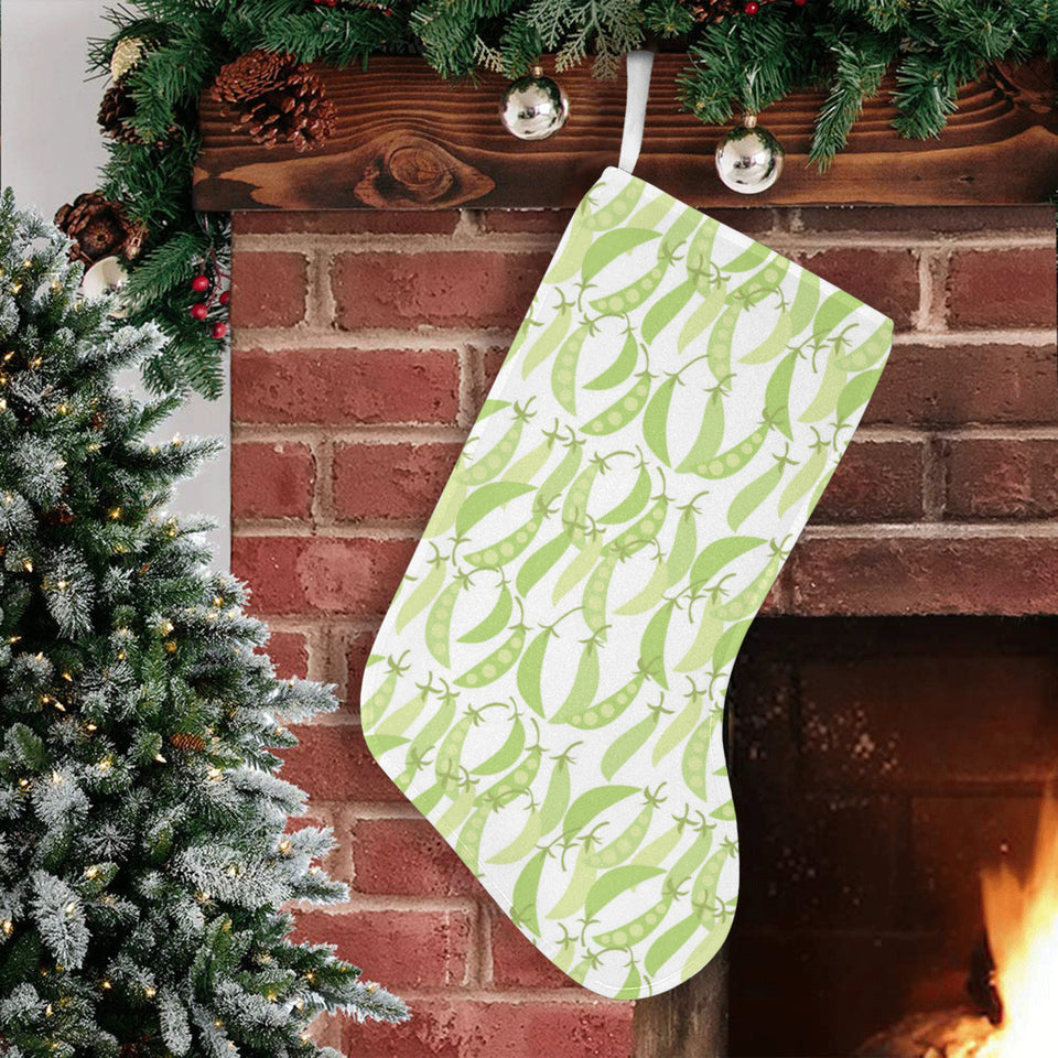 Green Peas Pattern Print Design 03 Christmas Stocking