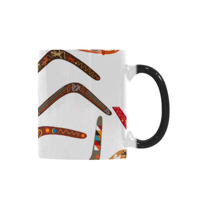 Boomerang Australian aboriginal ornament pattern Morphing Mug Heat Changing Mug