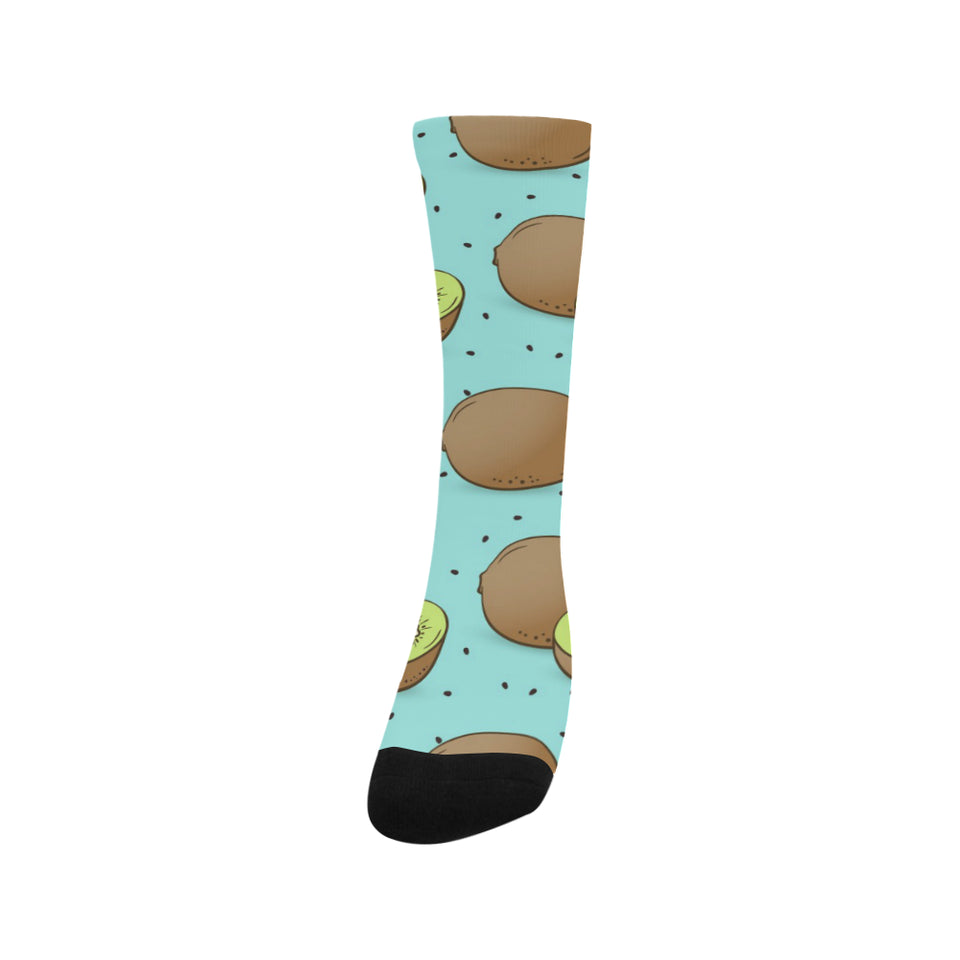 Kiwi blue background Crew Socks