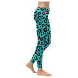 Green leopard skin print pattern Women's Legging Fulfilled In US