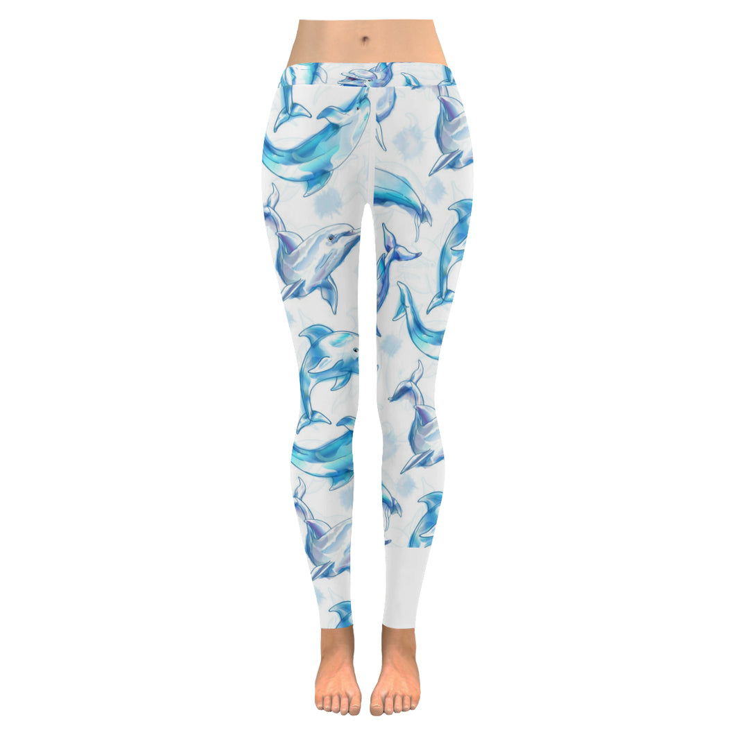 Watercolor dolphin pattern Women's Legging Fulfilled In US