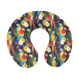 Colorful parrot flower pattern U-Shaped Travel Neck Pillow