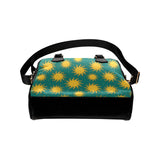Sun green background Shoulder Handbag