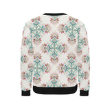 Square floral indian flower pattern Men's Crew Neck Sweatshirt