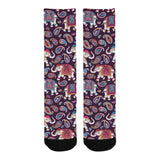 Elephant indian style ornament pattern Crew Socks