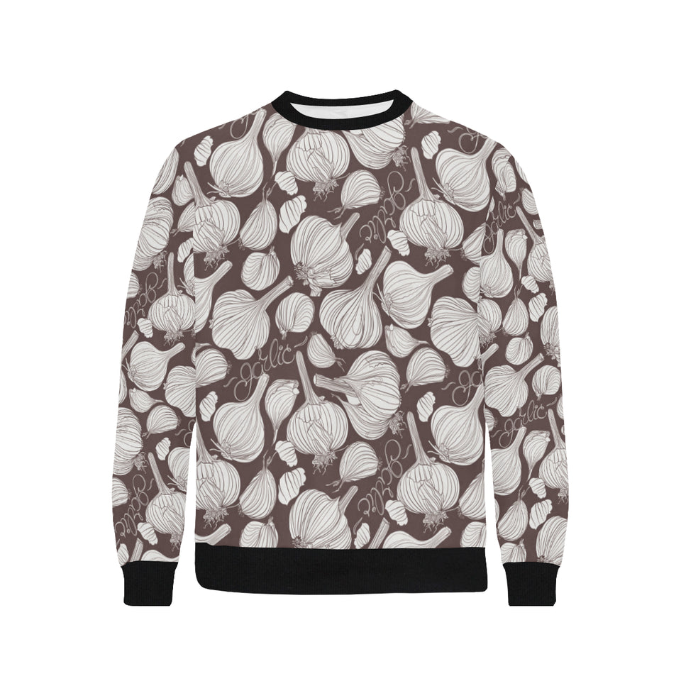 Garlic bulb dark background Men's Crew Neck Sweatshirt