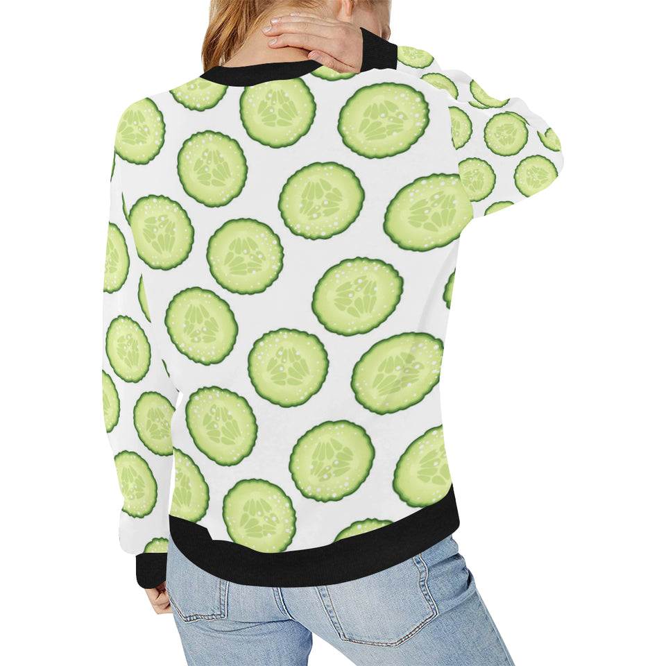Cucumber slices pattern Women's Crew Neck Sweatshirt