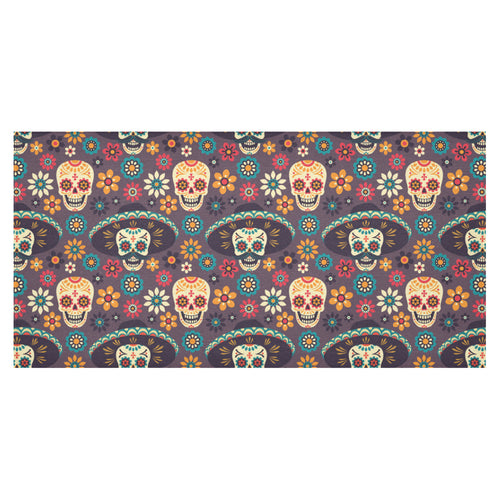 Sugar skulls flower maxican pattern Tablecloth