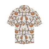 Sloths hanging on the tree pattern Men's All Over Print Hawaiian Shirt