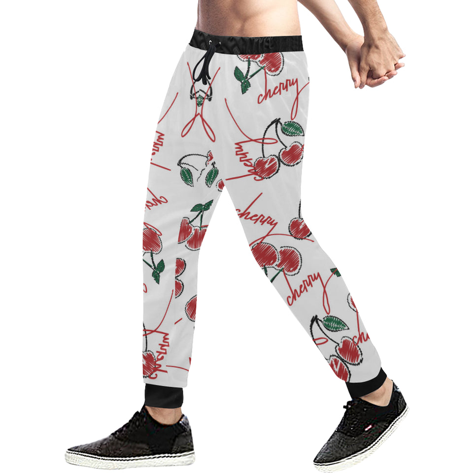 Hand drawn cherry pattern Unisex Casual Sweatpants