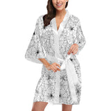Spider web cobweb pattern Women's Short Kimono Robe