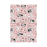 Cows milk product pink background House Flag Garden Flag