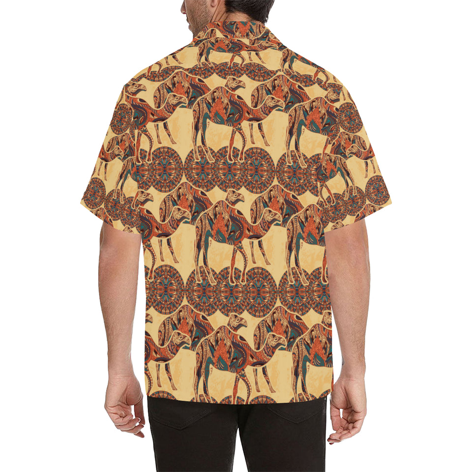 Camel polynesian tribal design pattern Men's All Over Print Hawaiian Shirt