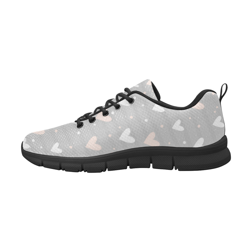 Heart pattern gray background Women's Sneaker Shoes