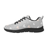 Heart pattern gray background Women's Sneaker Shoes