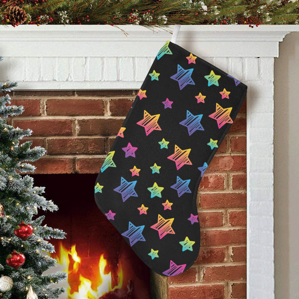 Colorful star pattern Christmas Stocking