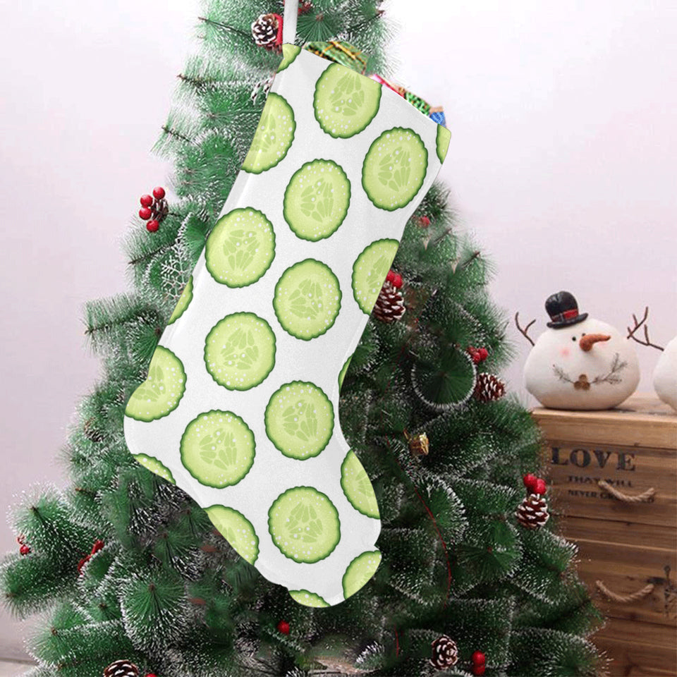 Cucumber slices pattern Christmas Stocking