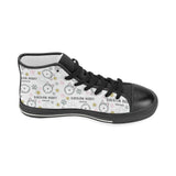 Siberian Husky design pattern Women's High Top Canvas Shoes Black
