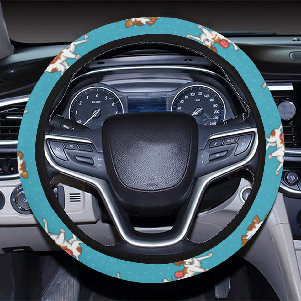 Jack Russel Pattern Print Design 03 Car Steering Wheel Cover