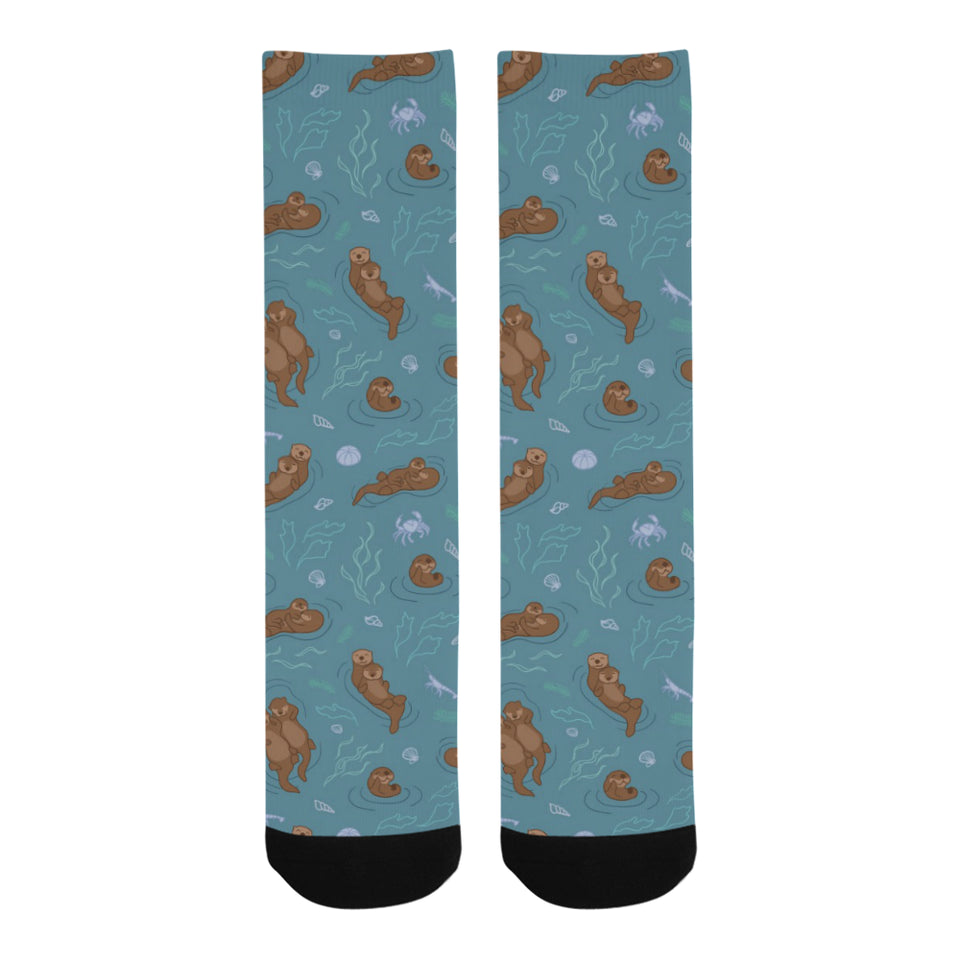 Sea otters pattern Crew Socks