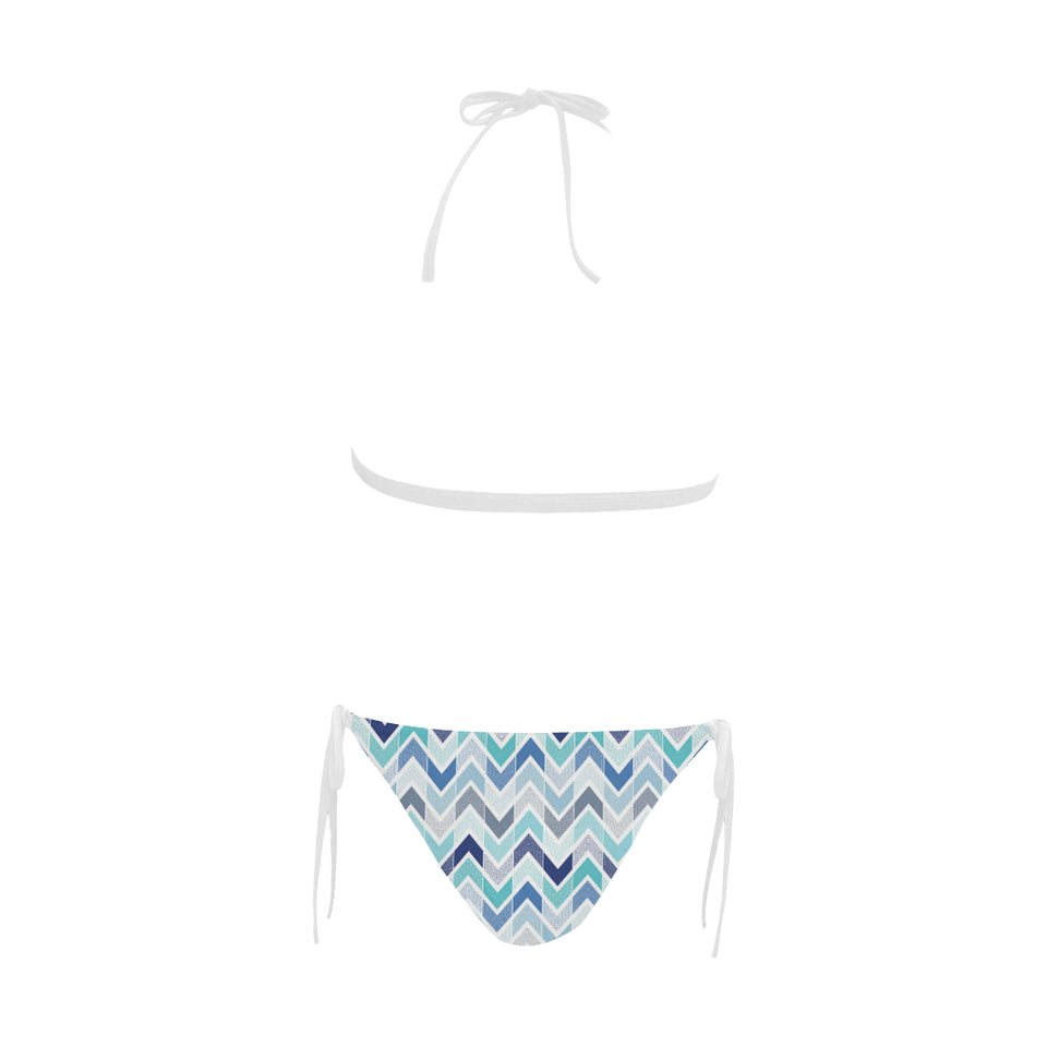 zigzag  chevron blue pattern Sexy Bikinis Two-Piece Swimsuits