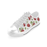 Red apples pattern Men's Low Top Shoes White