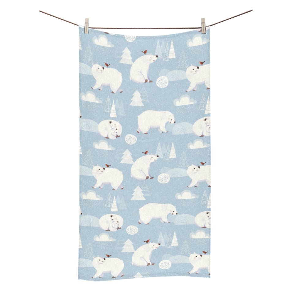 Cute polar bears Christmas decoration pattern Bath Towel