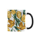 yellow tulips pattern Morphing Mug Heat Changing Mug