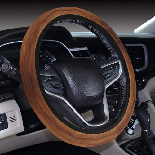 Wood Printed Pattern Print Design 04 Car Steering Wheel Cover
