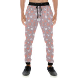 coral white heart pattern Unisex Casual Sweatpants