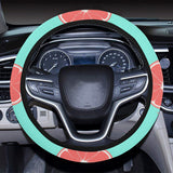 Grapefruit green background Car Steering Wheel Cover