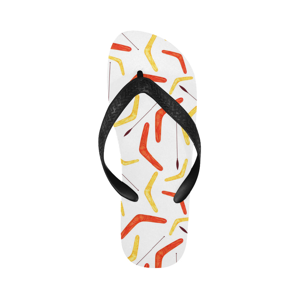 Waterclor boomerang Australian aboriginal ornament Unisex Flip Flops