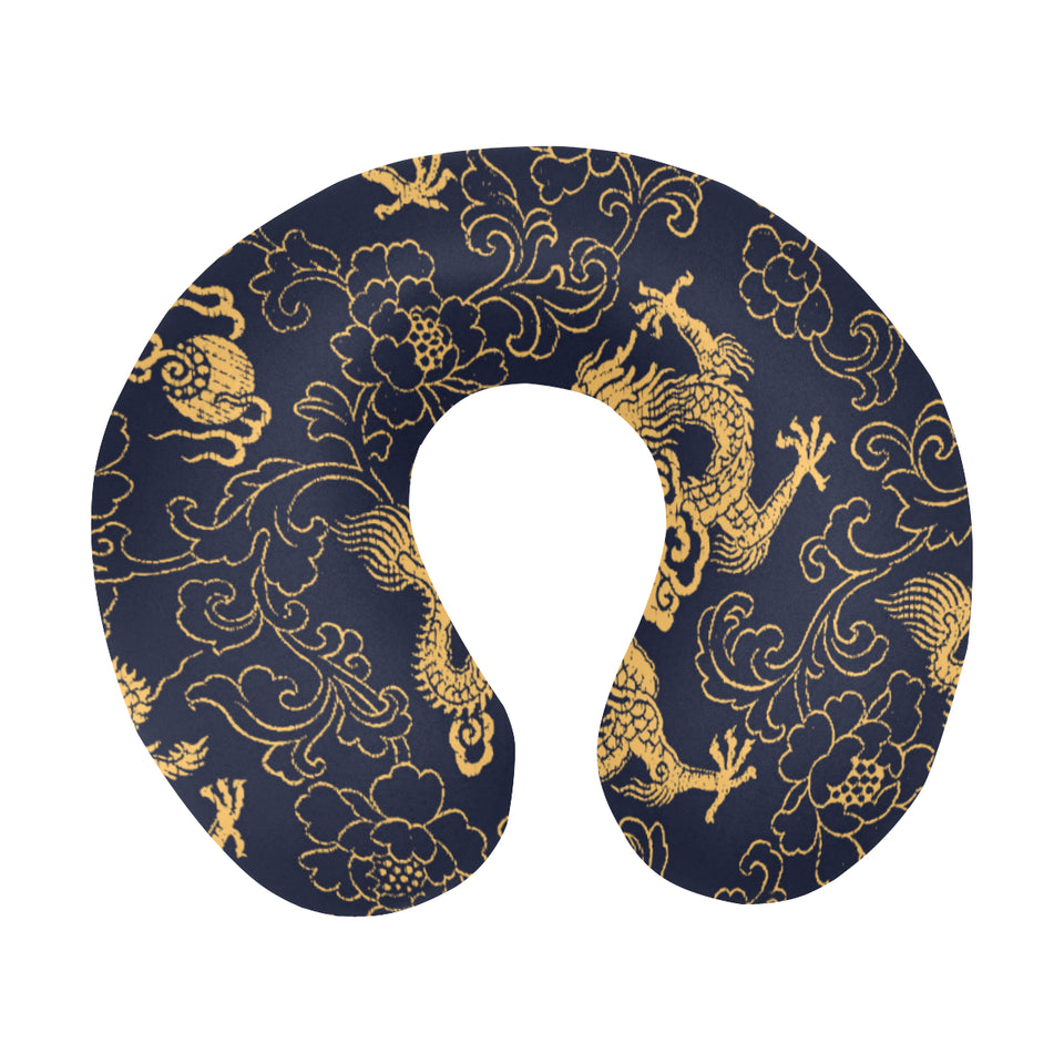 Gold dragon pattern U-Shaped Travel Neck Pillow