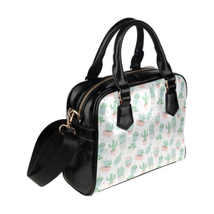 Pastel color cactus pattern Shoulder Handbag