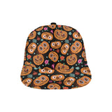 Pumpkin flowers spiderweb Halloween theme All Over Print Snapback Cap