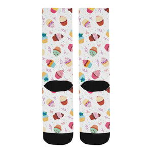 Cake cupcake design pattern Crew Socks