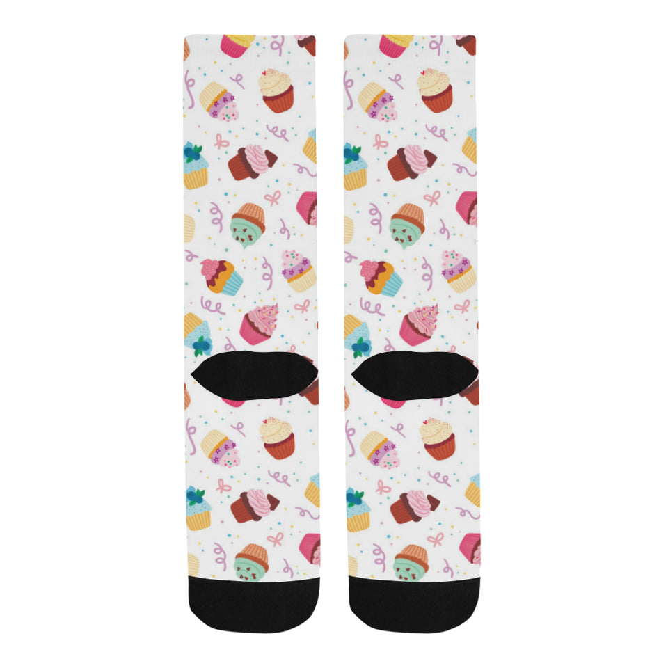 Cake cupcake design pattern Crew Socks