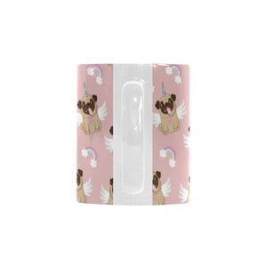 Cute unicorn pug pattern Classical White Mug (Fulfilled In US)