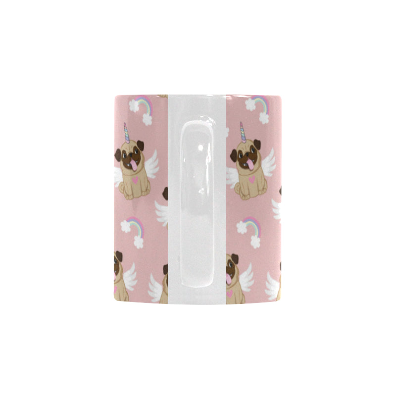 Cute unicorn pug pattern Classical White Mug (Fulfilled In US)