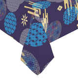 Blue japanese pattern cloud wave flower Tablecloth