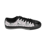 Cute french bulldog pattern Men's Low Top Canvas Shoes Black