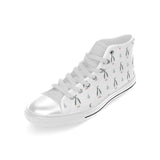 Penguin pattern Men's High Top Canvas Canvas Shoes White