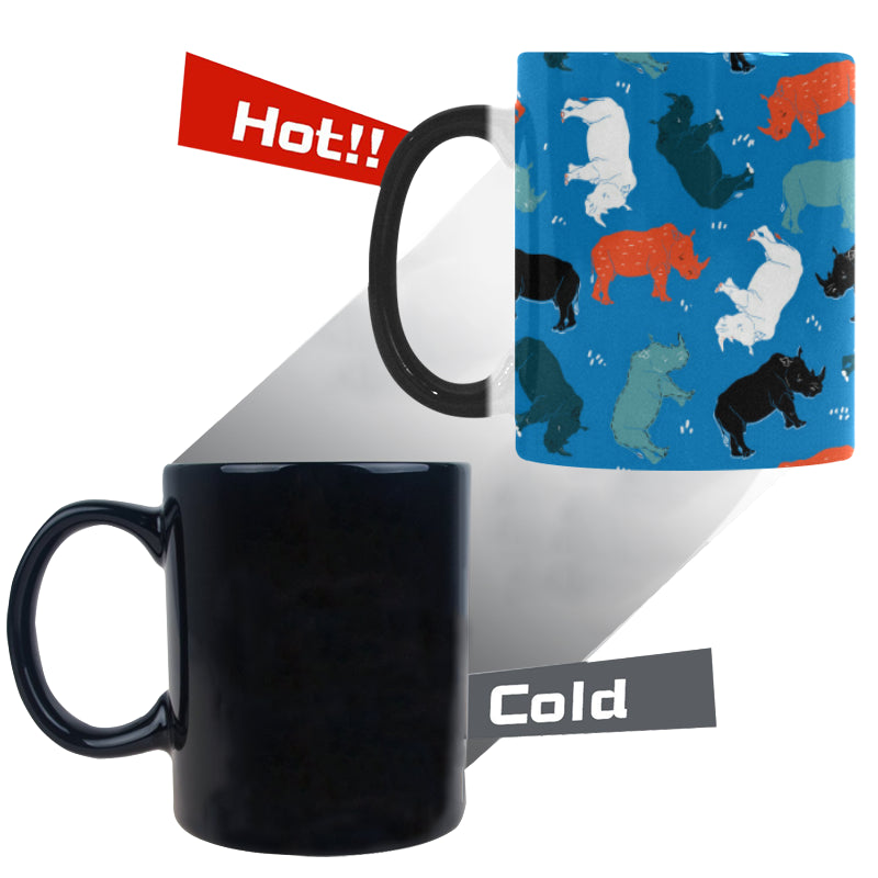 Colorful rhino pattern Morphing Mug Heat Changing Mug