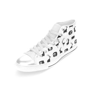 Goat ram pattern Women's High Top Canvas Shoes White