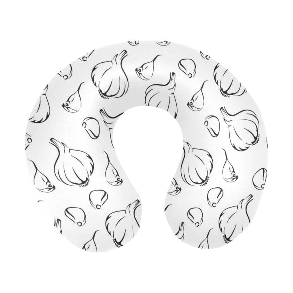 Garlic pattern black white U-Shaped Travel Neck Pillow
