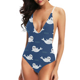 Cute white baby sea lion seal pattern Women's One-Piece Swimsuit