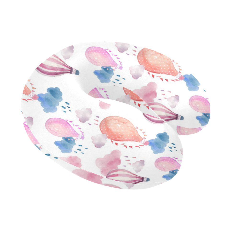 Watercolor air balloon cloud pattern U-Shaped Travel Neck Pillow