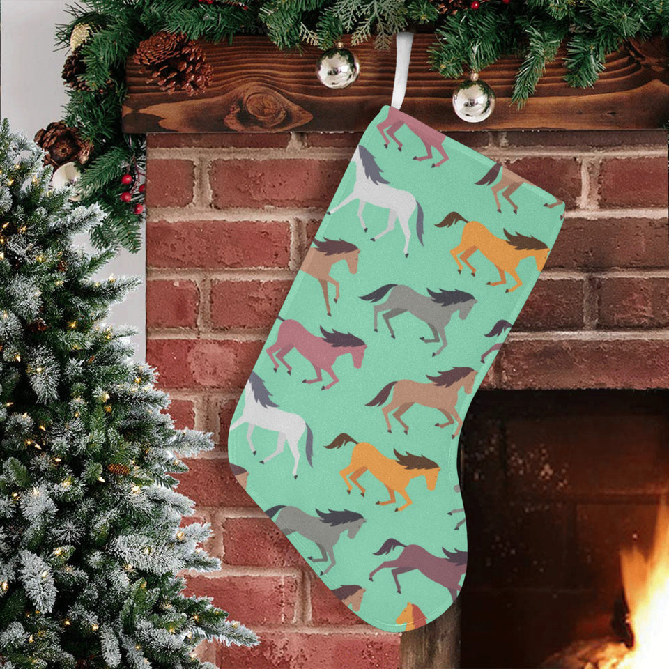 Colorful horses pattern Christmas Stocking